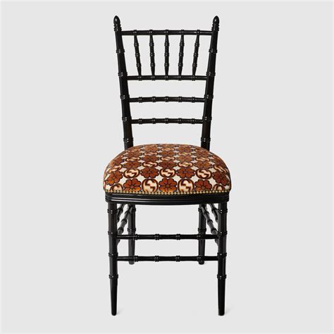 Gucci Chiavari chair with floral jacquard.